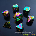 Bescon Fantasy Rainbow Solid Metal 7pcs مجموعة الزهر